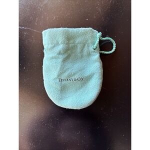 Used Tiffany & Co Small Blue Jewelry Pouch Duster Bag Empty Drawstring Packaging